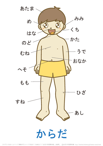 No 07 7 17 ひとりでからだをふけるかな からだのなまえをおぼえよう 令和２年度いずみ通信 わしみね幼稚園